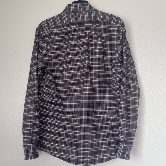 Brooks Brothers Milano Original Collar Button Down Plaid Purple White Large - Picture 2 of 9